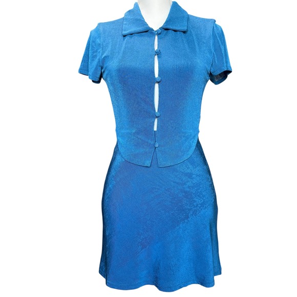 With Jean Elektra Blue Daisy Skirt XXS and Top XS Set - Picture 1 of 14
